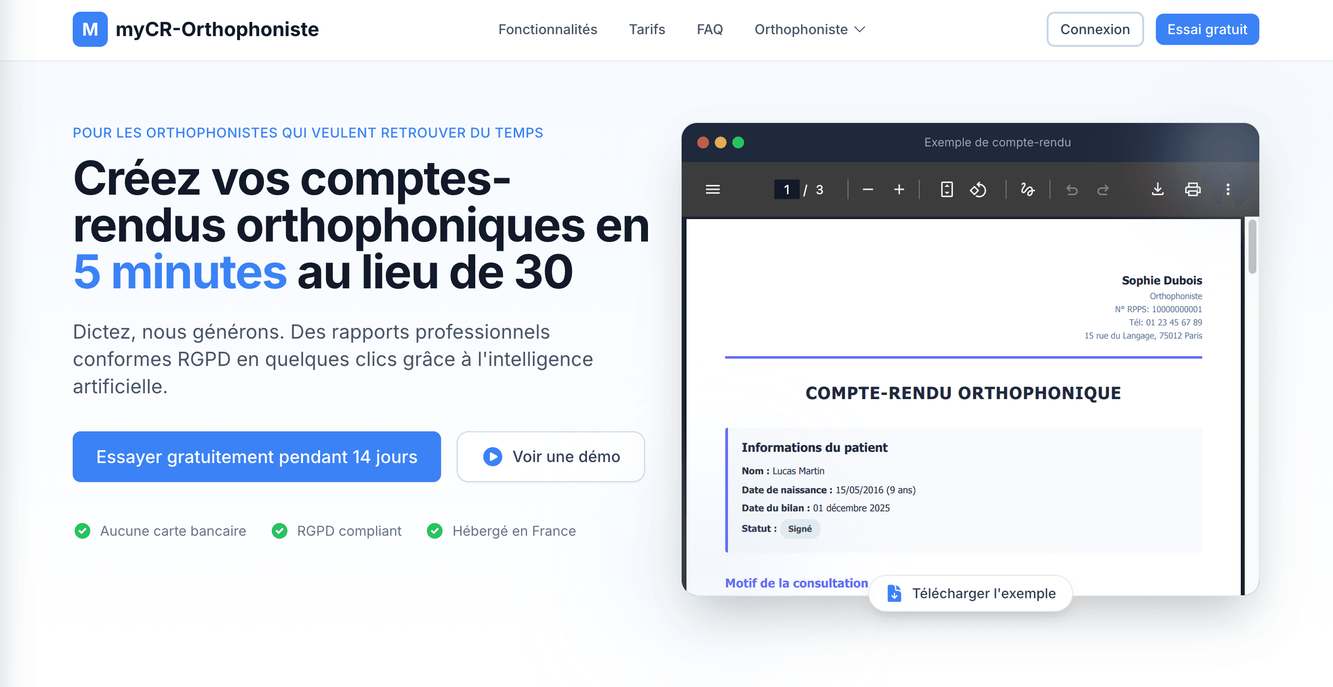 MyCR - Logiciel de comptes rendus IA